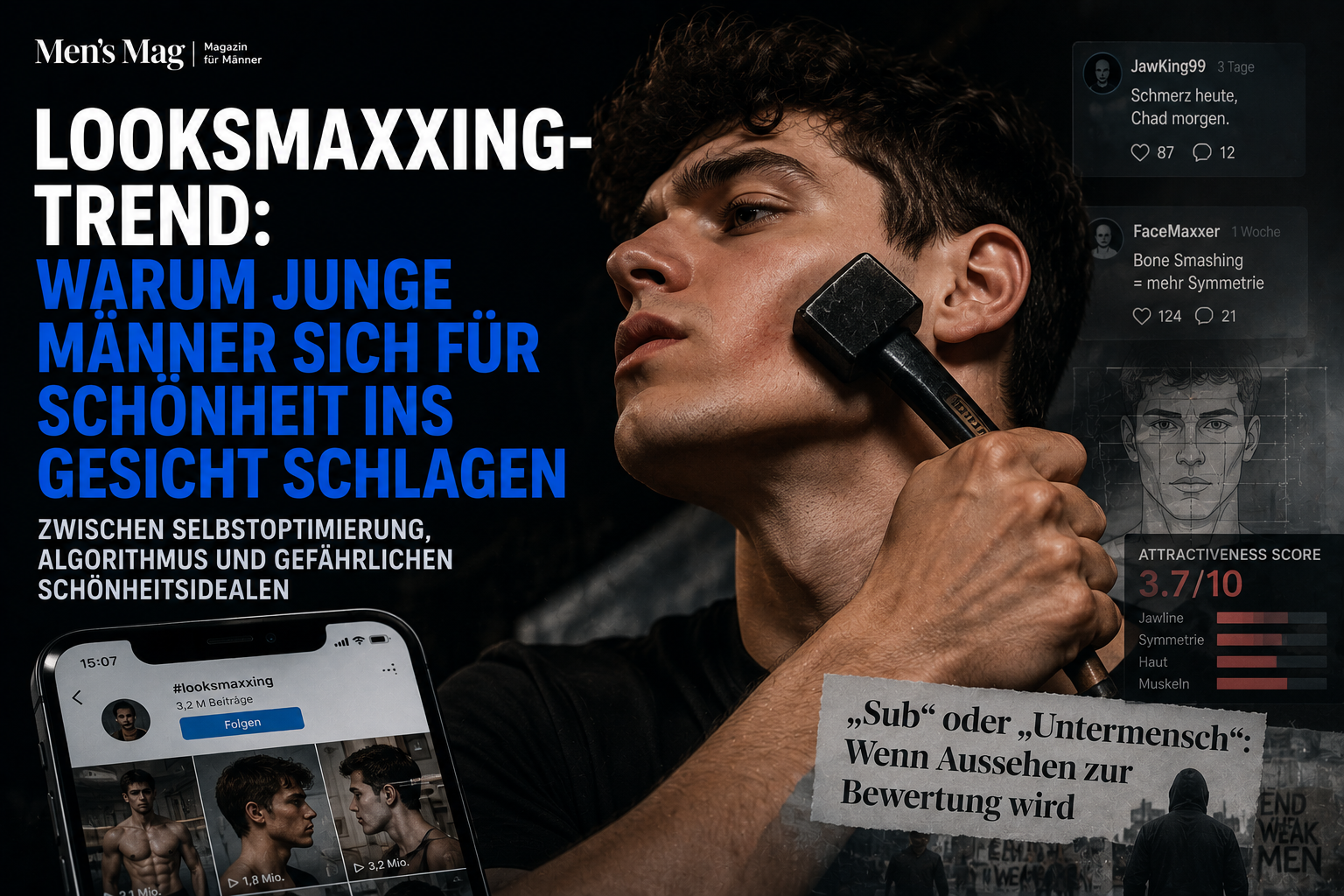 Looksmaxxing-Trend: Warum junge Männer sich für Schönheit ins Gesicht schlagen